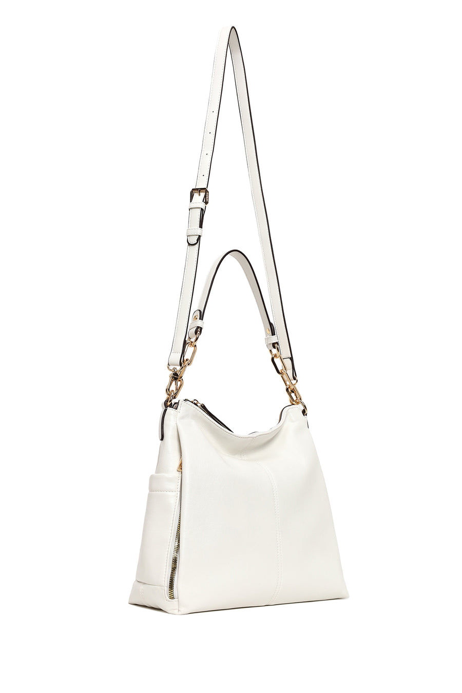 Woman Cream Long-Strap Shoulder Bag