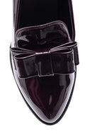 Women's Heel Detailed Bow Patent Leather Shoes | Derimod