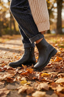 Woman Black Zip Closure Leather Boots | Derimod