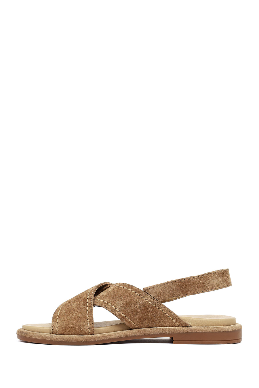 Women's Tan Suede Leather Sandals