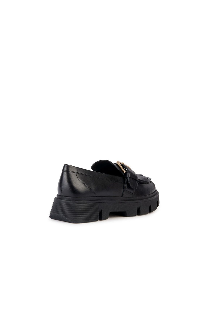 Geox Women's Black Vilde Leather Masculine Loafer