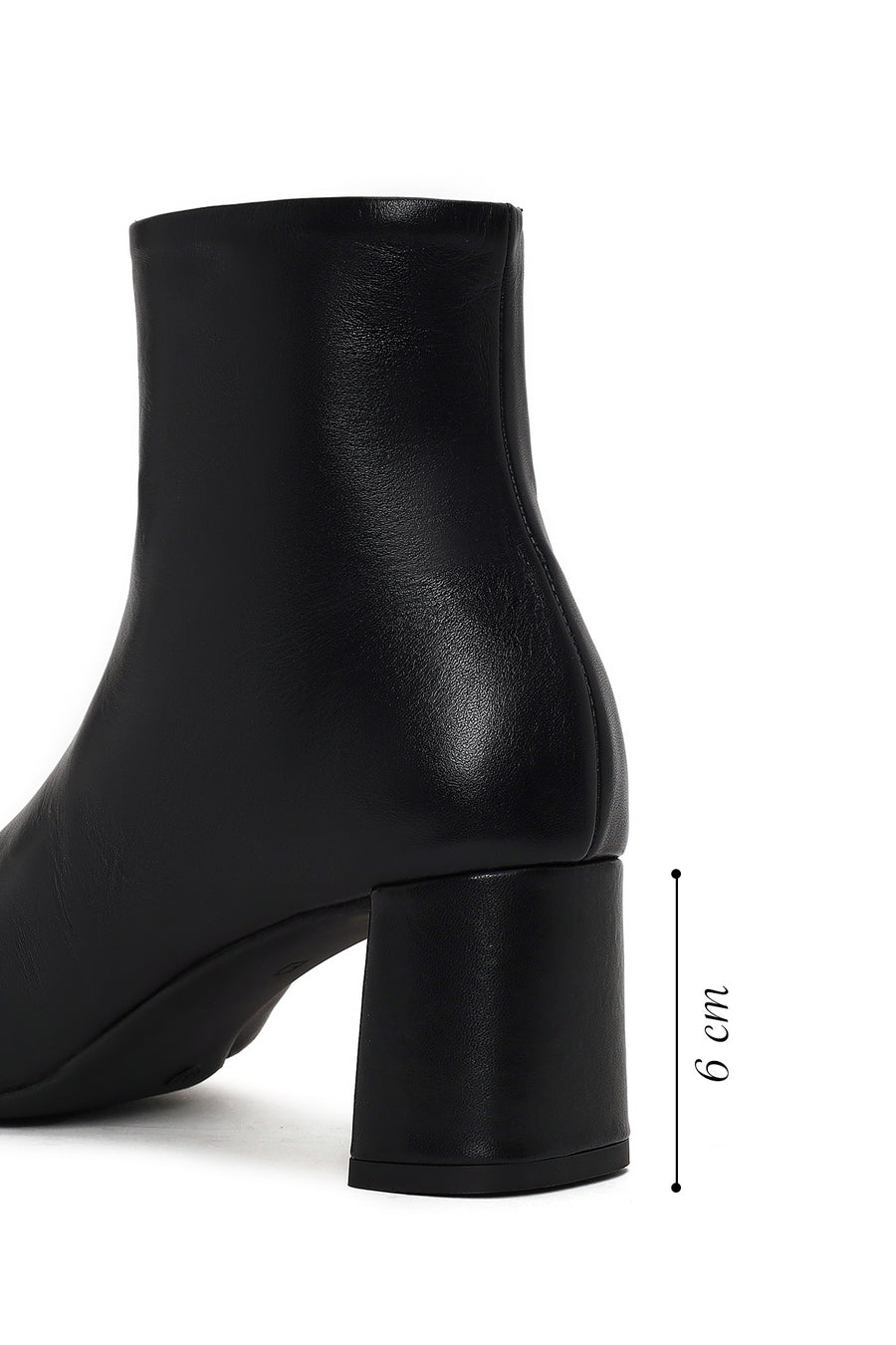 Derimod Flex Woman Black Zip Closure Chunky-Heeled Leather Boots