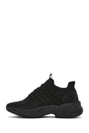Derimod Zero Women's Black Lace-Up Stone Fabric Sneakers | Derimod