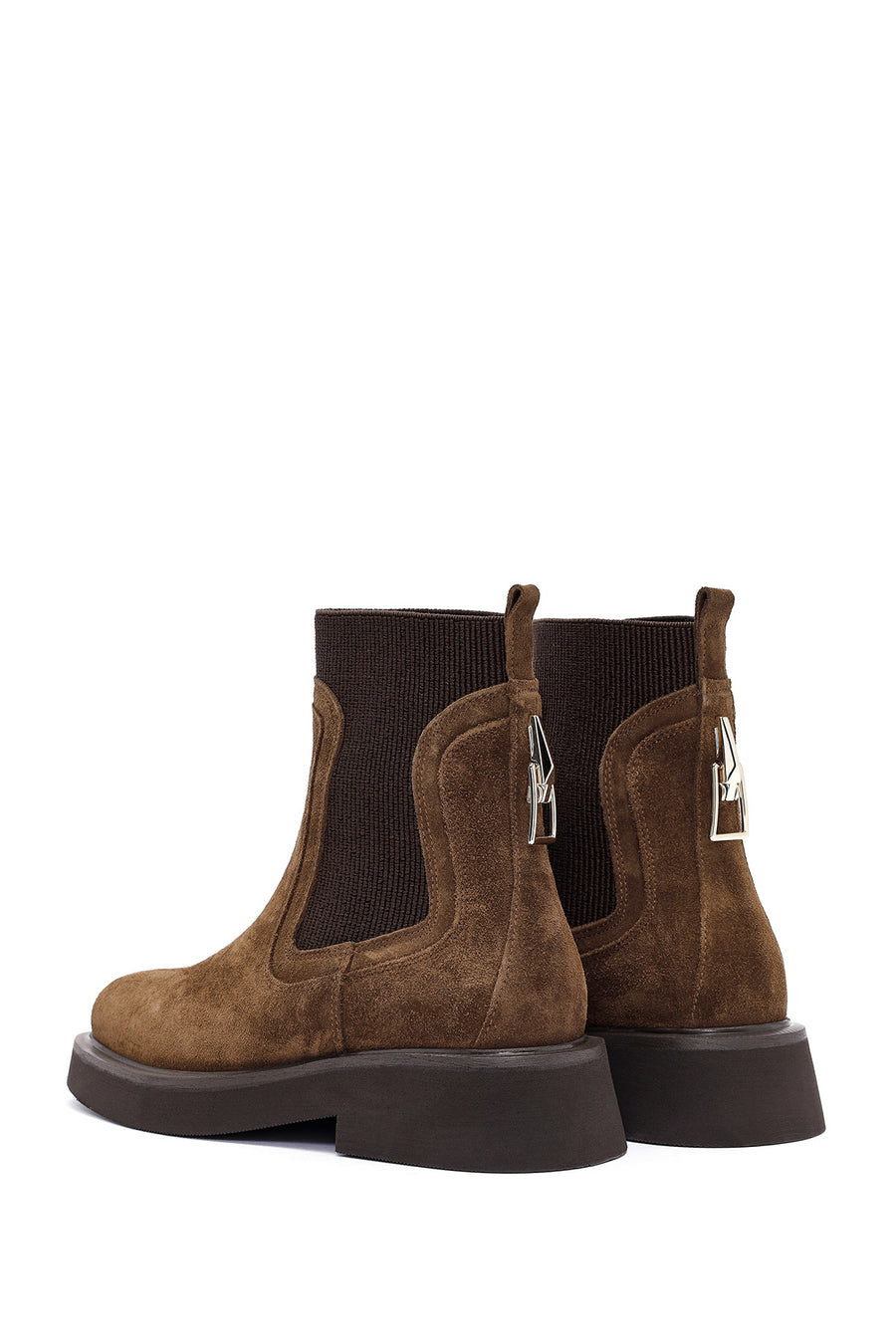 Women's Tan Suede Leather Chelsea Boots