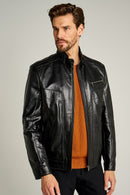 New Hugo Men's Leather Jacket | Derimod