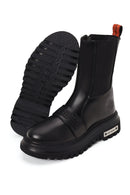 Harley Davidson Woman Black Glenn Zip Closure Thick-Soled Leather Boots | Derimod