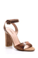 Women's Snakeskin Patterned Heeled Shoes | Derimod