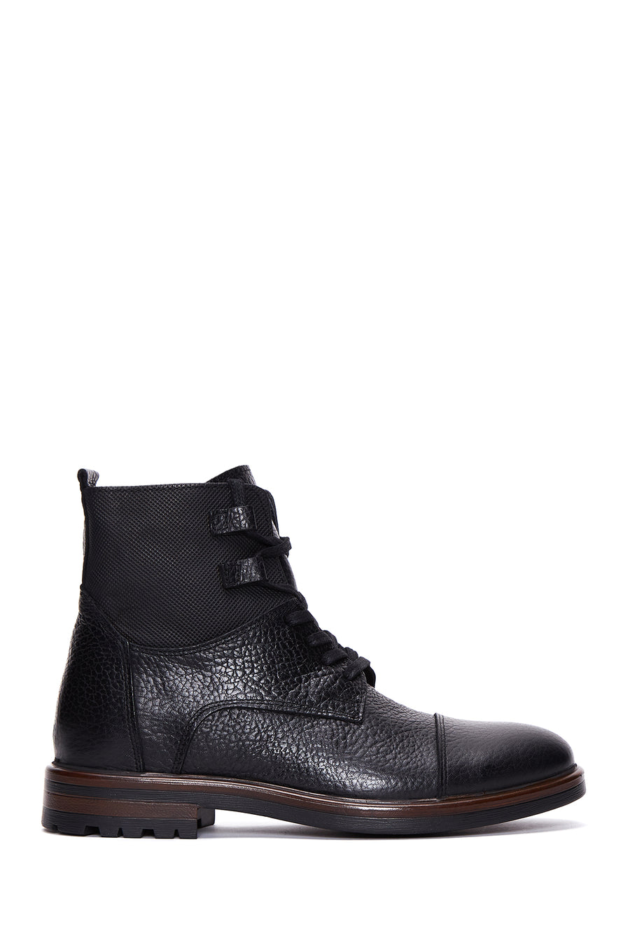 Men's Black Leather Zippered Boots 23WFD693014 | Derimod