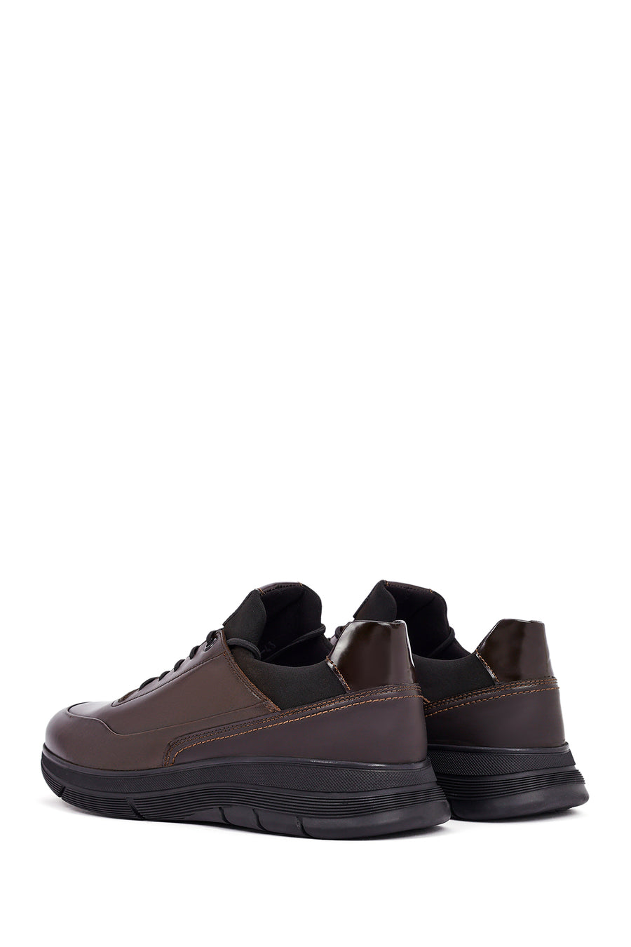 Men's Brown Lace-Up Leather Casual Sneaker