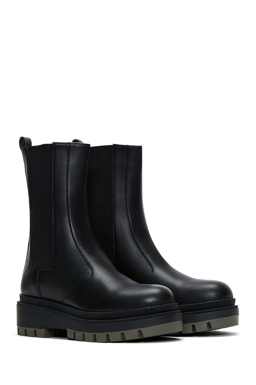 Women's Black Thick Soled Chelsea Boots