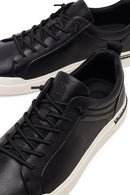Erkek Siyah Bağcıklı Deri Sneaker | Derimod