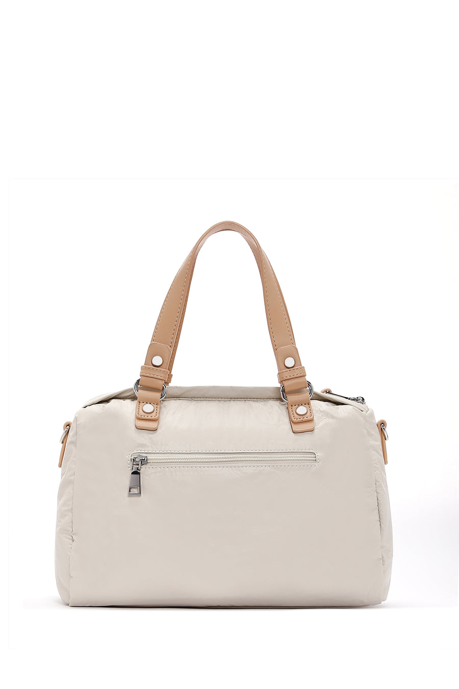 Woman Cream Long Strap Shoulder Bag