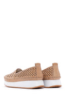 Women's Beige Leather Comfort Loafer | Derimod