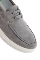Men's Gray Lace-up Suede Leather Casual Shoes | Derimod