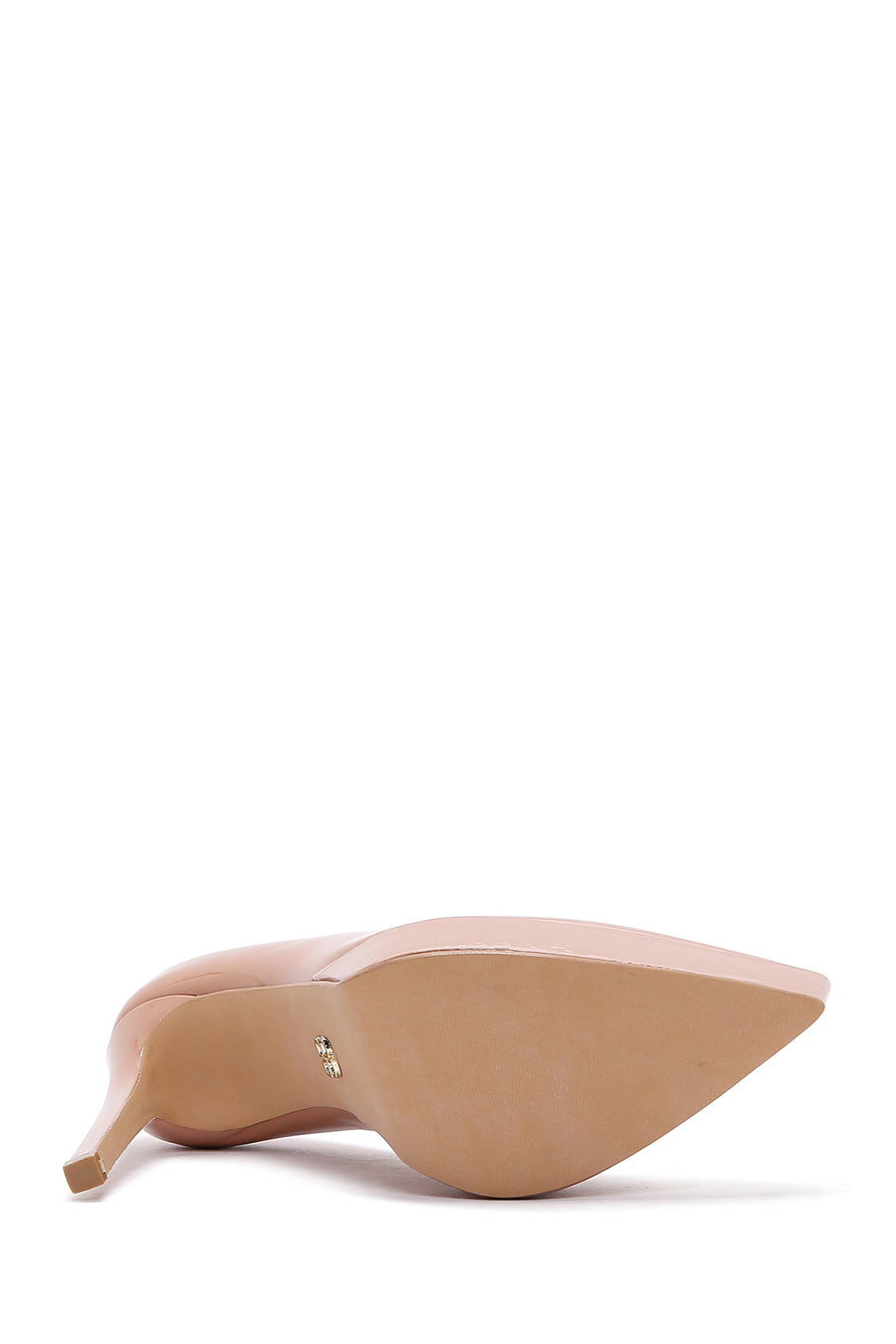 Women's Beige Patent Leather Plaftorm Stiletto