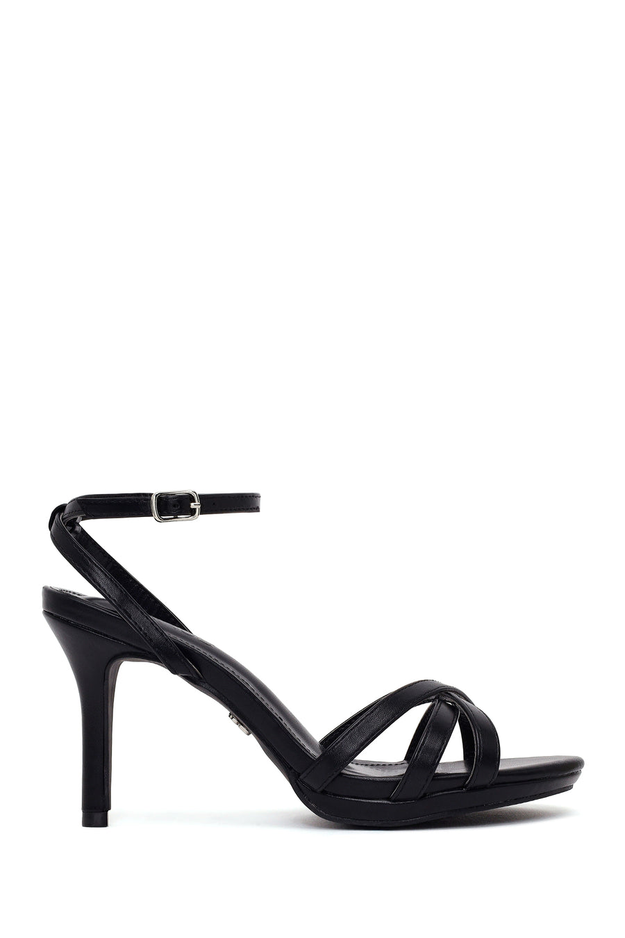 Woman Black Ankle-Buckle Thin-Heeled Sandal 26SFE499818 | Derimod