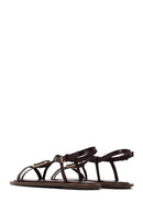 Woman Brown Stone-Embellished Sandal | Derimod