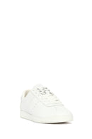 Women's White Lace-Up Leather Sneaker | Derimod
