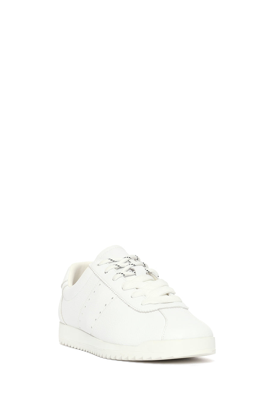 Women's White Lace-Up Leather Sneaker