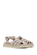 Women's Mink Strap Leather Comfort Sandals | Derimod