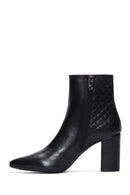 Women's Black Leather Gritti For Derimod Heeled Boots | Derimod