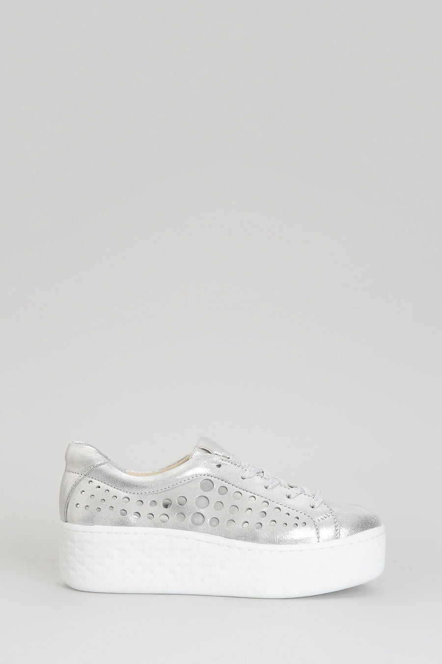 Women's Sneaker with Thick Silver Printed Sole