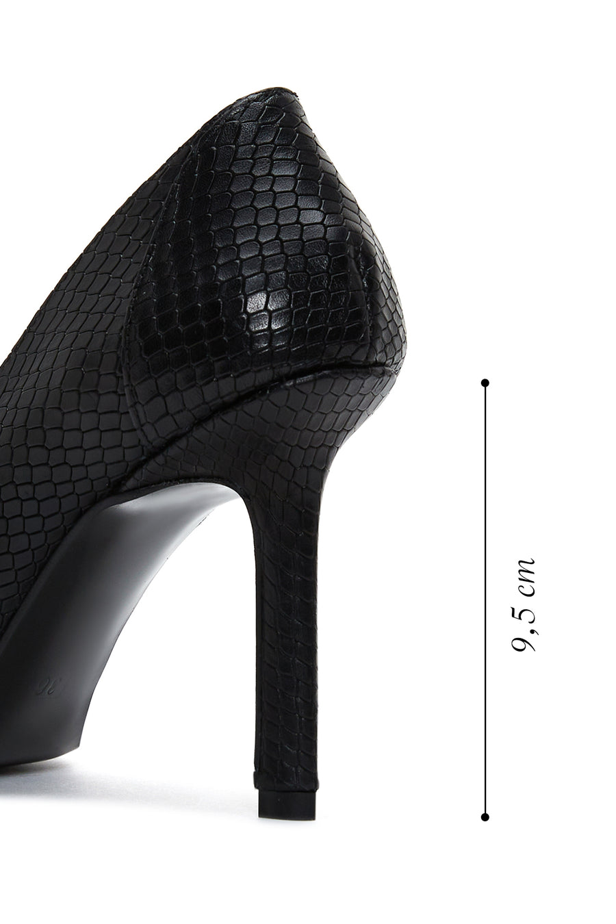 Women's Black Patterned Stiletto