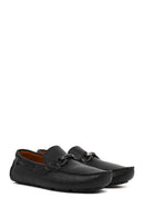 Men's Black Buckle Leather Casual Loafer | Derimod