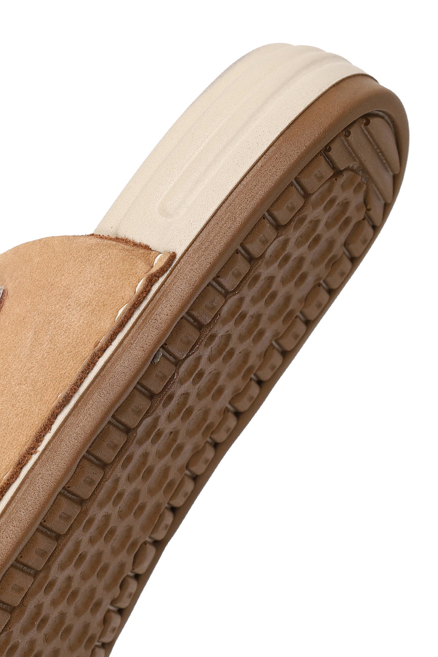 Woman Beige Strappy Nubuck Leather Slipper