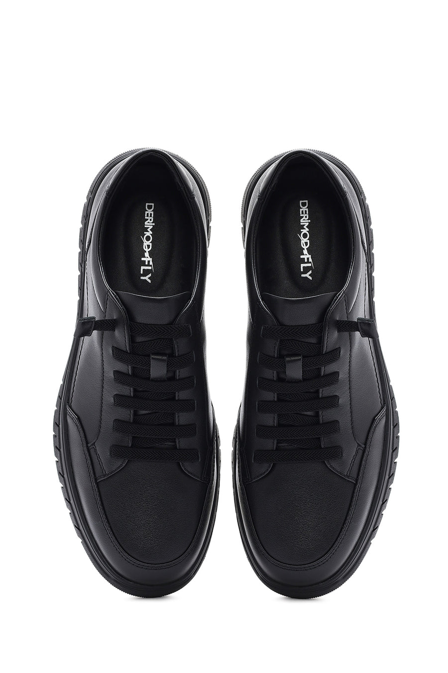 
Men's Black Lace-Up Leather Casual Shoes
