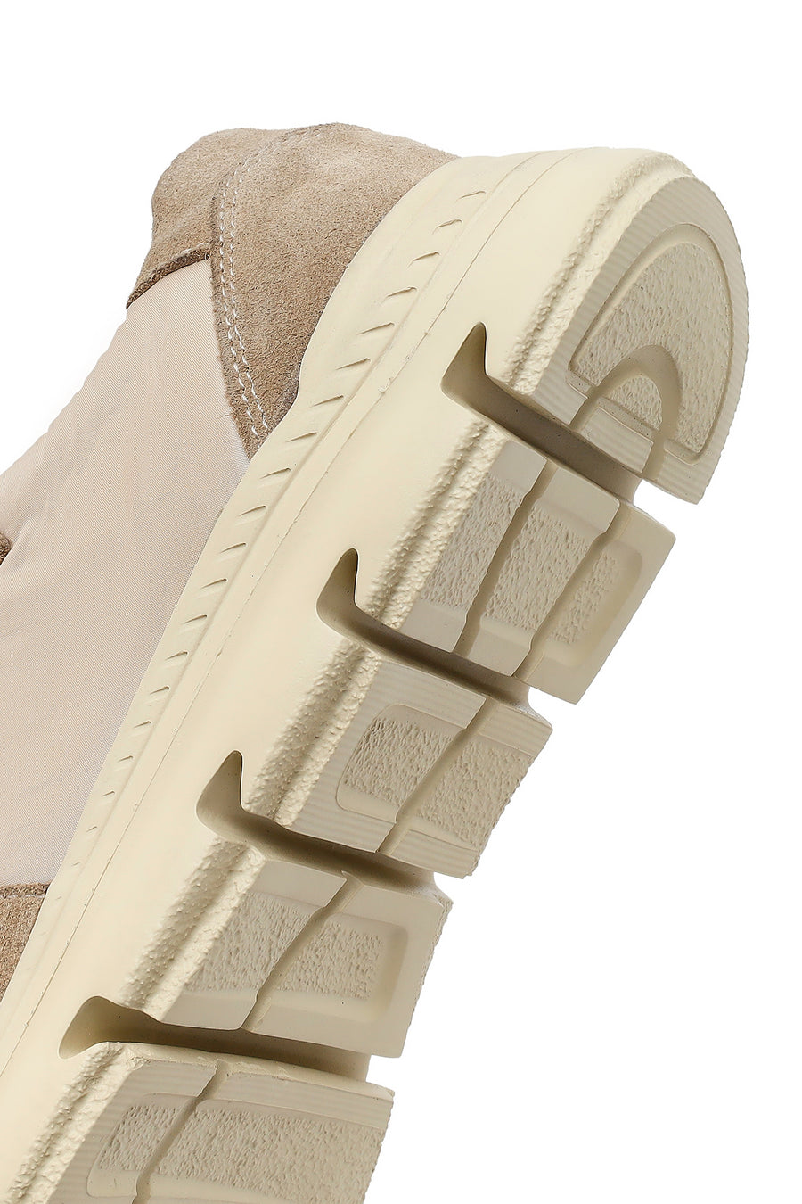 Women's Beige Lace-up Leather Sneaker