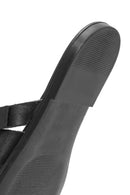Women's Black Buckle Leather Slippers | Derimod
