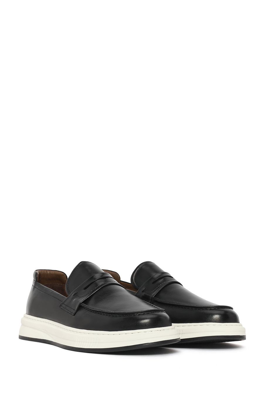 Men's Black Leather Casual Loafer