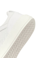 Erkek Beyaz Bağcıklı Deri Sneaker | Derimod