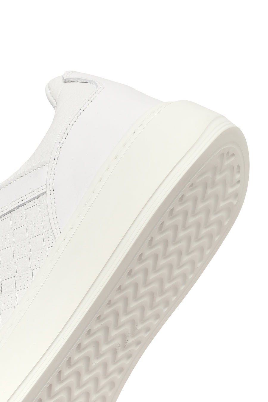 Erkek Beyaz Bağcıklı Deri Sneaker