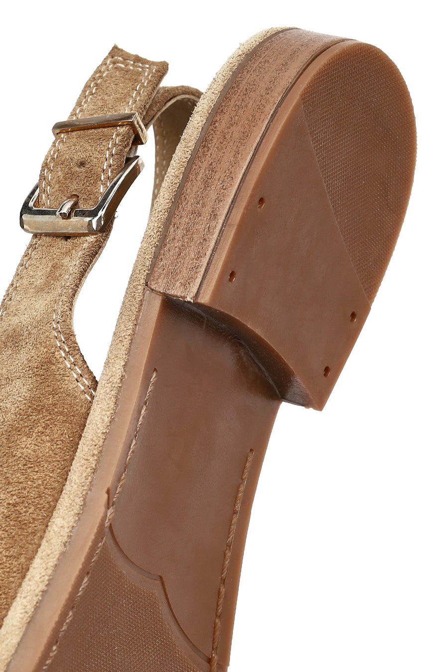 Women's Beige Backless Suede Leather Loafer
