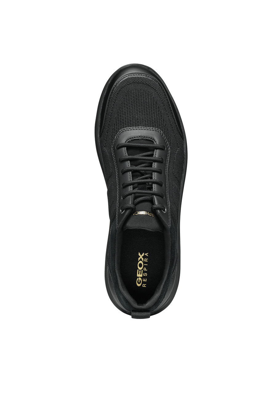 Geox Men's Black Spherica Lace-up Leather Sneaker