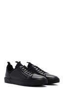 Erkek Siyah Bağcıklı Deri Sneaker | Derimod