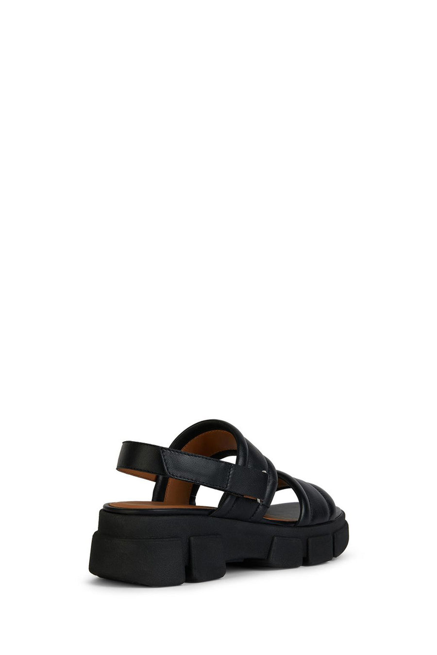 Geox Women's Black Lisbona Leather Sandals
