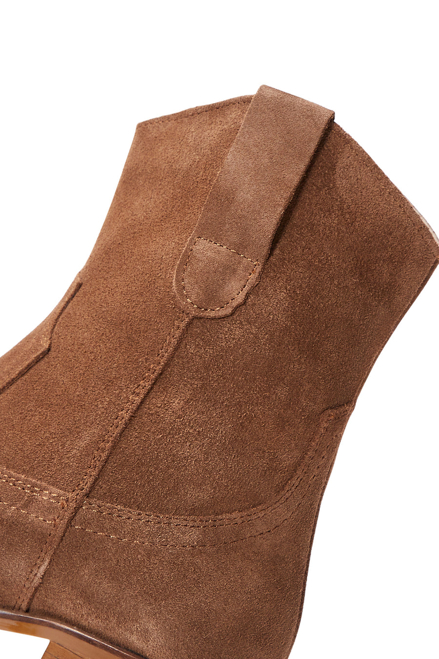 Women's Tan Suede Leather Cowboy Boots