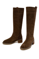 Women's Tan Suede Leather Boots | Derimod