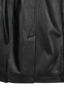 Lilian Woman Black Long Leather Coat | Derimod