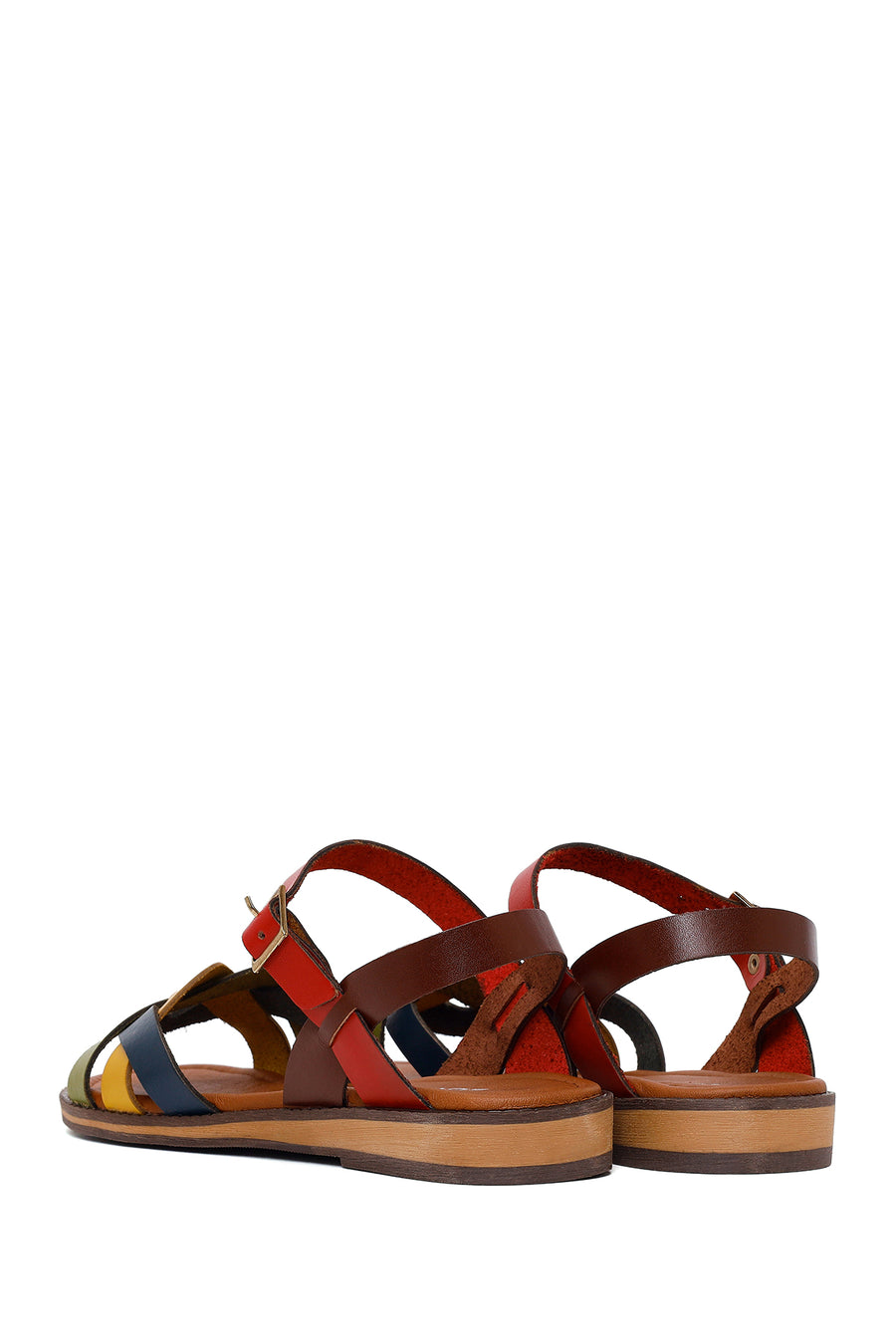 Women's Colorful Buckle Leather Bodrum Sandals