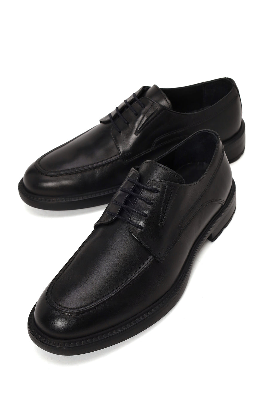 Male Black Lace-up Leather Casual Shoes