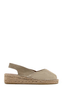 Kadın Bej Süet Espadril Sandalet | Derimod