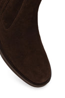 Woman Brown Buckled Suede Chelsea Boots | Derimod
