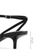Women's Black Ankle Buckle Thin Low Heel Sandals | Derimod