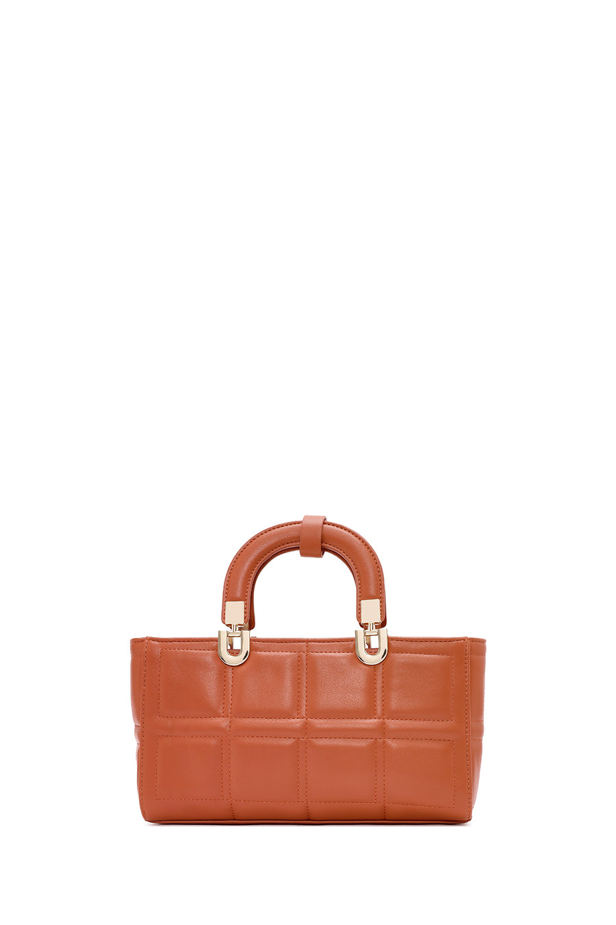 Women's Orange Long Strap Quilted Mini Handbag