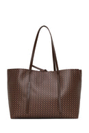 Woman Brown Accessory-Detail Printed Shoulder Bag | Derimod
