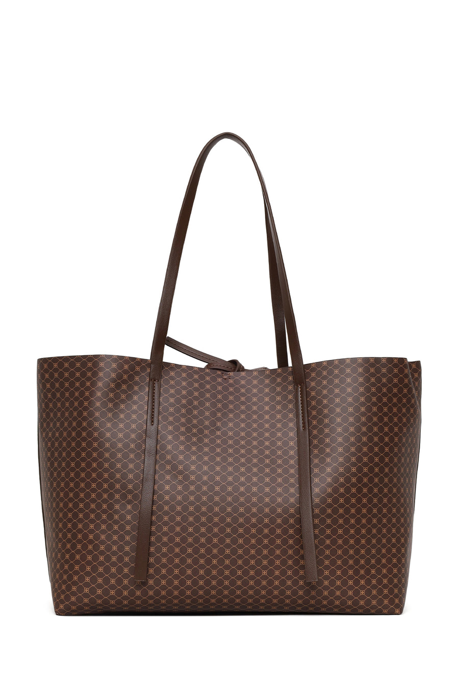 Woman Brown Accessory-Detail Printed Shoulder Bag